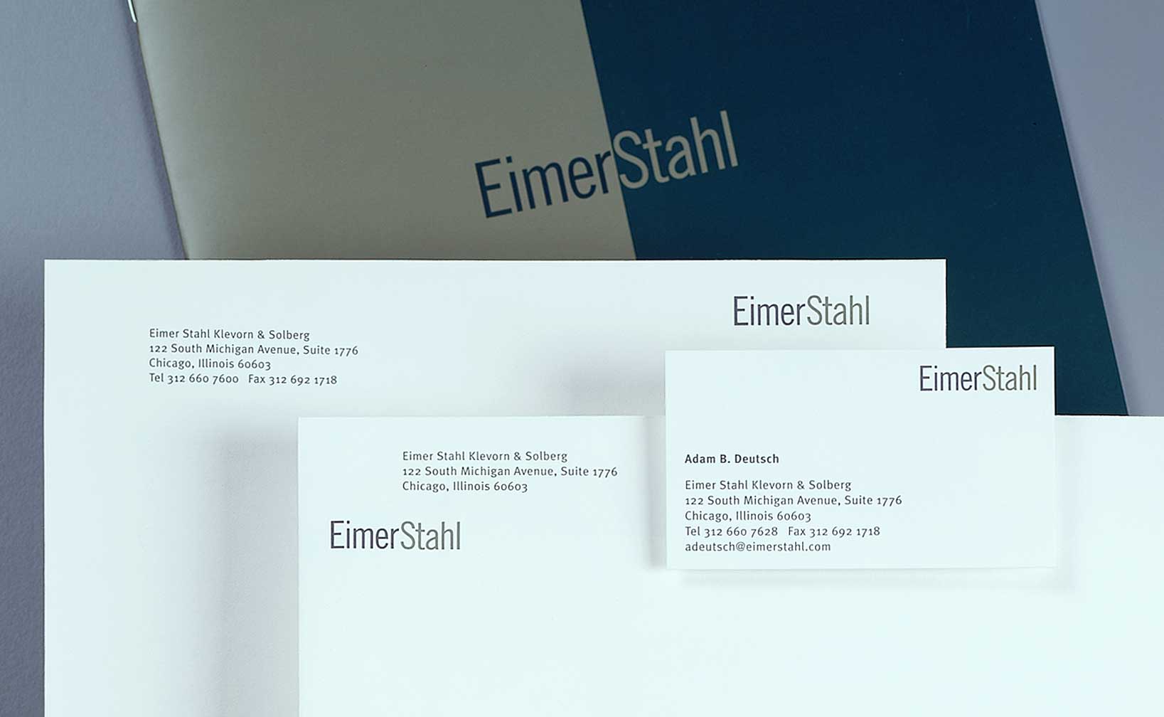 eimer-stahl_stationery.jpg Art Direction by: Bart Crosby, Crosby Associates